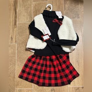 Buffalo Plaid Girls Set 8 new with tags
